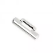 Cierre cilindro T 25 mm para cordón 5 mm plateado antiguo x1