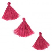 Pompones de imitación algodón 26-30 mm Color Frambuesa x10