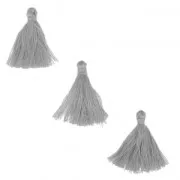 Pompones de imitación algodón 26-30 mm Gris x10