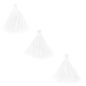 Pompones de imitación algodón 26-30 mm Blanco x10