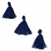 Pompones de imitación algodón 26-30 mm Azul Marino x10