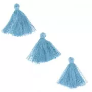 Pompones de imitación algodón 26-30 mm Azul Claro x10