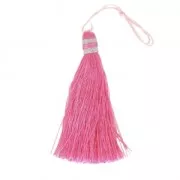 Borla pompón grande 90 mm para decoración o joyas Rosa/Plateado
