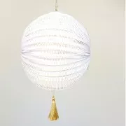 Borla pompón grande 90 mm para decoración o joyas Rosa/Plateado