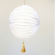 Borla pompón grande 90 mm para decoración o joyas Aqua/Plateado