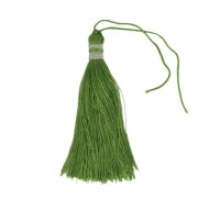Borla pompón grande 90 mm para decoración o joyas Verde/Plateado