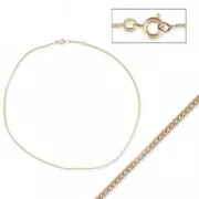 Collar gargantilla cadena eslabón esclava 1.3 mm Chapado de Oro 3 micras x45 cm