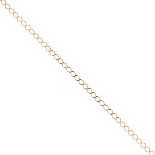 Cadena eslabón rombo 2.3 mm Chapado Oro 3 micras x50 cm