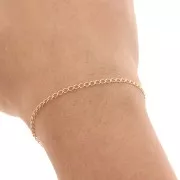 Cadena eslabón rombo 2.3 mm Chapado Oro 3 micras x50 cm