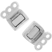 Cierre magnético de 3 filas 14x8,5 mm - Chapado Plateado Fino envejecido x1