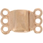 Cierre magnético de 3 filas 14x8,5 mm - Dorado rosa x1