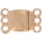 Cierre magnético de 3 filas 14x8,5 mm - Dorado rosa x1