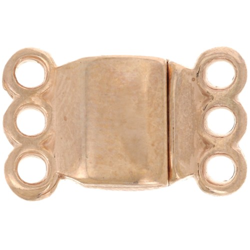 Cierre magnético de 3 filas 14x8,5 mm - Dorado rosa x1