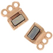 Cierre magnético de 3 filas 14x8,5 mm - Dorado rosa x1