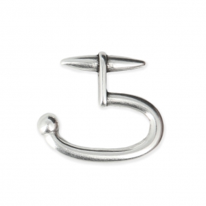 Cierre gancho 17.5x20 mm para cordón 5 mm plateado antiguo x1