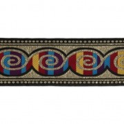 Cinta de fantasía gráfico motivo espiral 50 mm Negro/Multicolor/dorado x1m