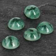 Cabuchón de resina gemas de imitación 8 mm Green Jade x1