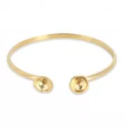 Pulsera de latón engastado para cabuchón 1028/1088/1122 8 mm Dorado con oro fino x1