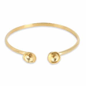 Pulsera de latón engastado para cabuchón 1028/1088/1122 8 mm Dorado con oro fino x1