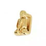 Cuenta pasador de metal Boudha para cordón plano 5 mm Dorado con oro fino x1