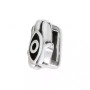 Cuenta pasador de metal Mano de Fatma par cordón 5 mm Chapado Plateado envejecido x1