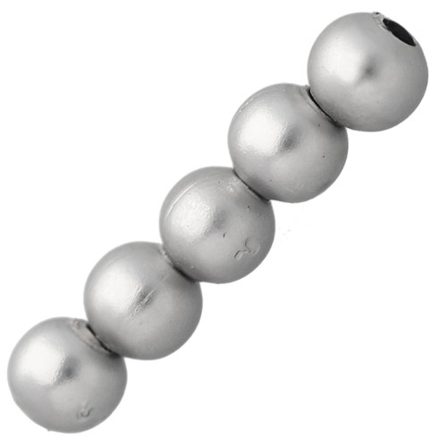 Cuentas redondas de 2,5 mm para bisutería - Plateado mate x100