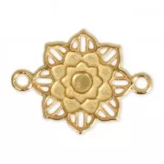 Entrepieza de metal 2 anillas diseño rosetón 27 mm Dorado con oro fino x1