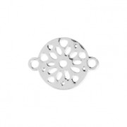 Entrepieza filigranada 2 anillas motivo rosatón 10.5x8 mm rodiadox1