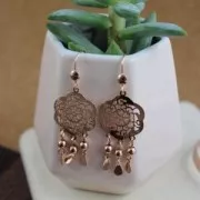 Dije de metal gota plana 7 x 4 mm plateado x 4