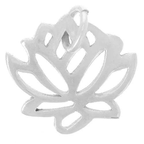 Plata 925 Plateado Dije Flor de Loto 12.5 mm x1