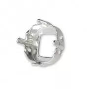 Engaste en garras cuadrado para cabuchón PureCrystal 4470 10 mm de Plata 925