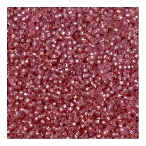 Rocalla Miyuki 15/0 1627 - Dyed Semi Mat Silver Lined Light Cranberry x8g