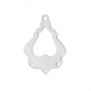 Entrepieza/Candelabro étnico 3 agujeros 24 mm Chapado en plata fina x1