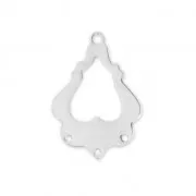 Entrepieza/Candelabro étnico 3 agujeros 24 mm Chapado en plata fina x1