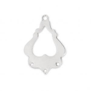 Entrepieza/Candelabro étnico 3 agujeros 24 mm Chapado en plata fina x1