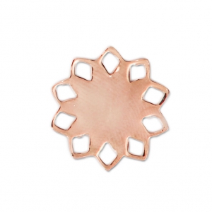 Entrepieza calada con forma de rosetón 15 mm dorado rosa x1