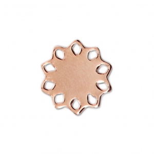 Entrepieza calada con forma de rosetón 11 mm dorado rosa x1