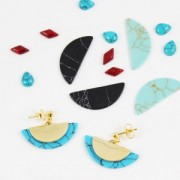 Cabuchón rombo de imitación Howlite teñido 10x5 mm Turquesa x4