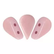 Cuentas de vidrio Amos® por Puca® 5x8 mm Opaque Light Rosa Ceramic Look x10