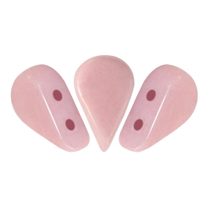 Cuentas de vidrio Amos® por Puca® 5x8 mm Opaque Light Rosa Ceramic Look x10