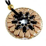 Cuentas de vidrio Amos® por Puca® 5x8 mm Opaque Light Rosa Ceramic Look x10