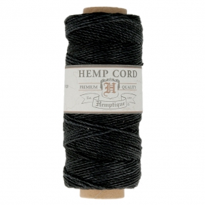 Bobina de 62 metros de hilo de cáñamo Hemp Cord 1.1 mm Negro