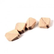 Cuentas hexágonas 27x22 mm de madera en bruto natural x10|raw }}