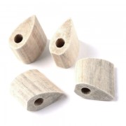 Cuentas planas 30x29 mm de madera en bruto natural x10|raw }}