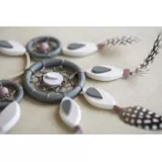 Cuentas planas 30x29 mm de madera en bruto natural x10