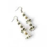 Grandes cuentas poligonal 30 mm de madera en bruto natural x10