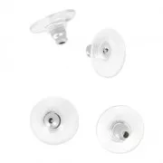Tuercas para pendientes con silicone - Acero inox x20