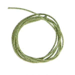 Cordón metálico Mokuba 2 mm - Hilo dorado verde oscuro x1m