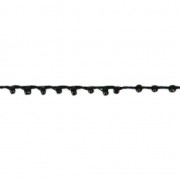 Cordón adornado con rocallas 2.4 mm para creaciones DIY - Negro x 3m