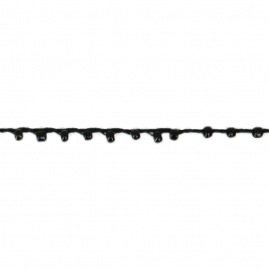 Cordón adornado con rocallas 2.4 mm para creaciones DIY - Negro x 3m